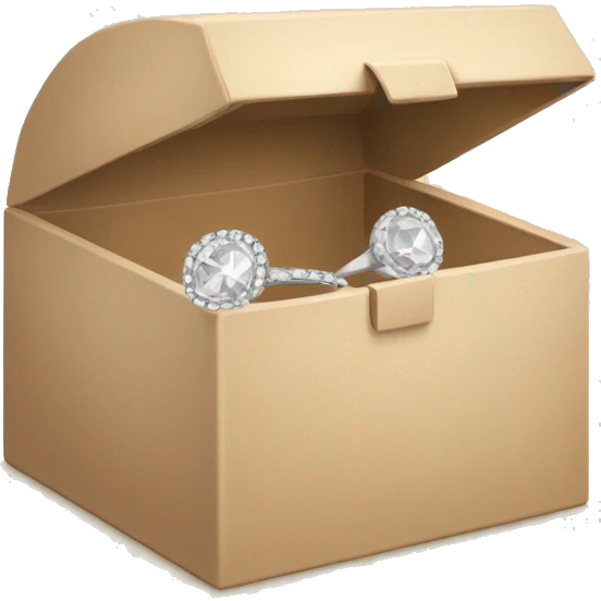beige box with diamond ring emoji