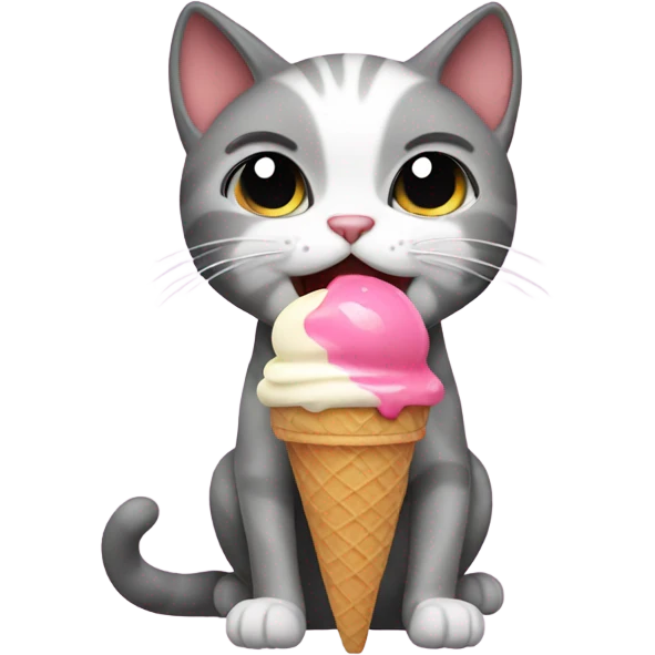 Cat eating ice cream  emoji