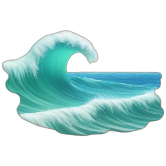 Beach with big waves emoji