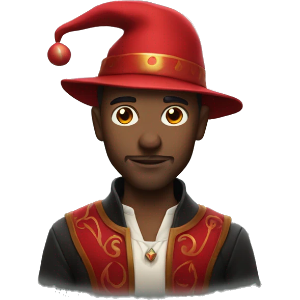 Man with red magic emoji