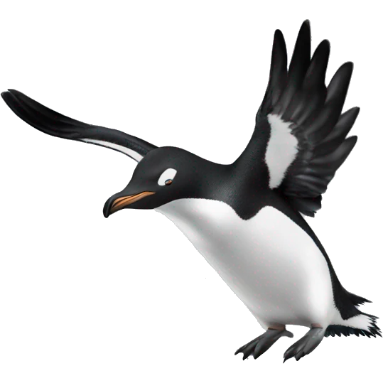 Flying penguin emoji