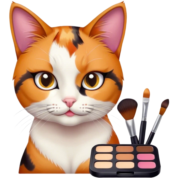 kitty doing makeup emoji