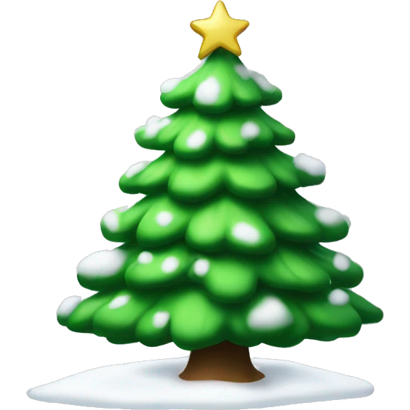 christmas tree with white snow on it emoji