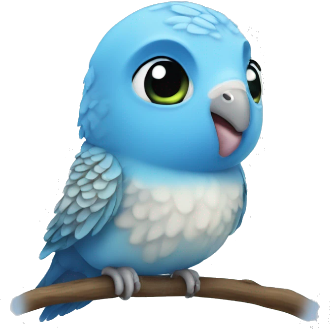 A little blue budgie  emoji