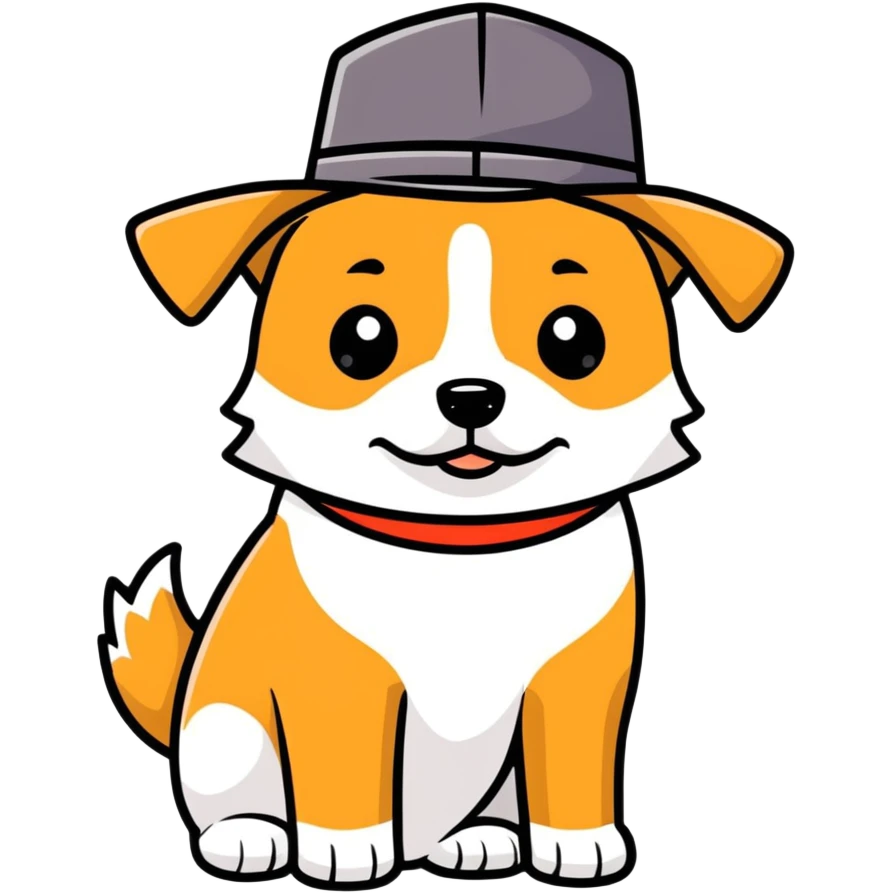 Dog with hat emoji