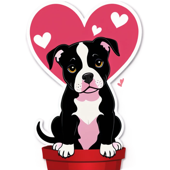 Black pitbull for Valentine’s Day  emoji