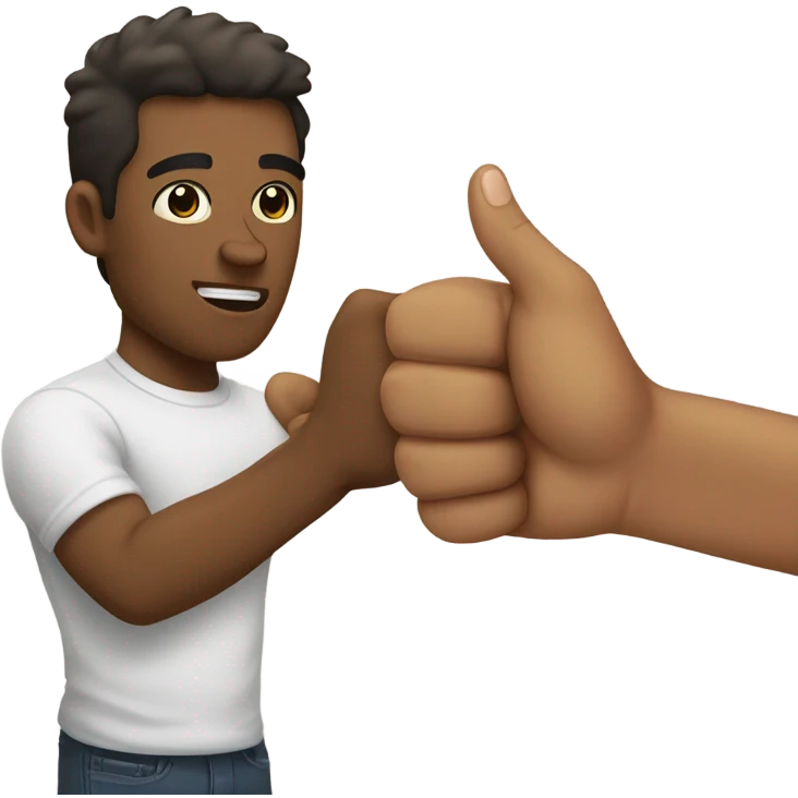 Stereotypical straight me fist bumping emoji