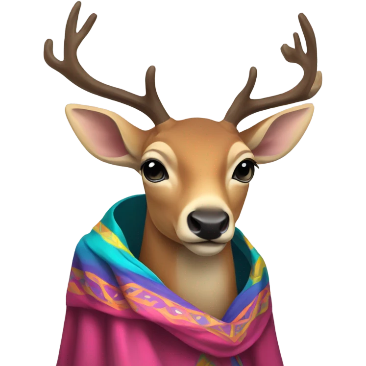 Deer with a cape emoji