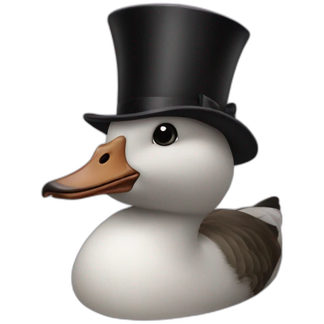 goose wearing a tophat emoji