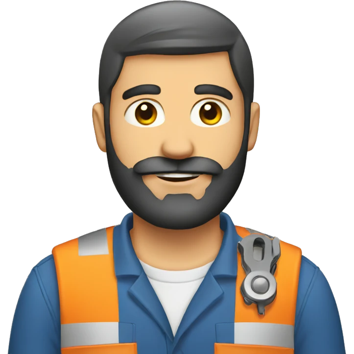 auto mechanic with beard emoji