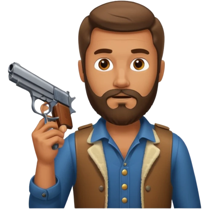 bearded hitman with pistol emoji