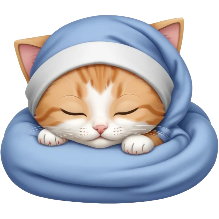 Cute kitten sleeping Wearing a nightcap emoji