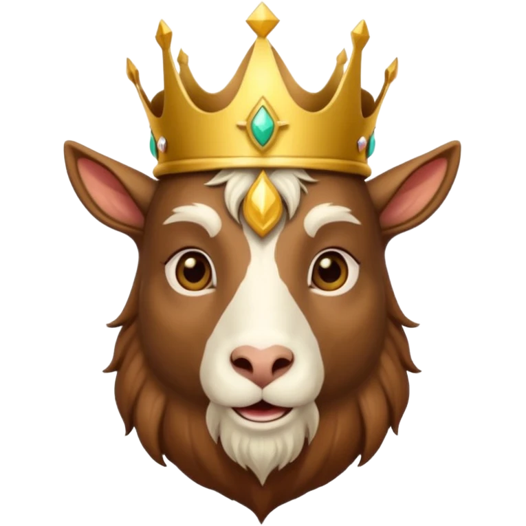 a goat with a king crown emoji