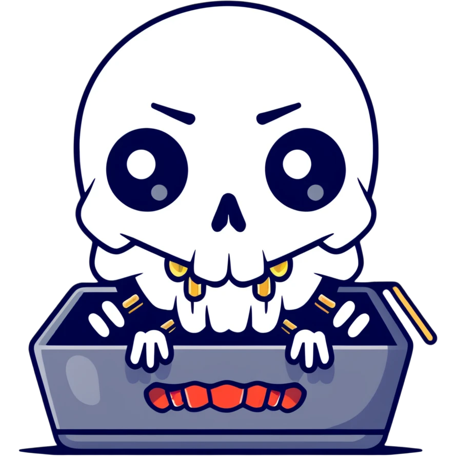 skull grinding teeth with laser from one eye emoji