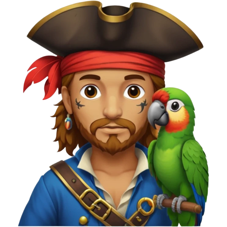 pirate and parrot emoji