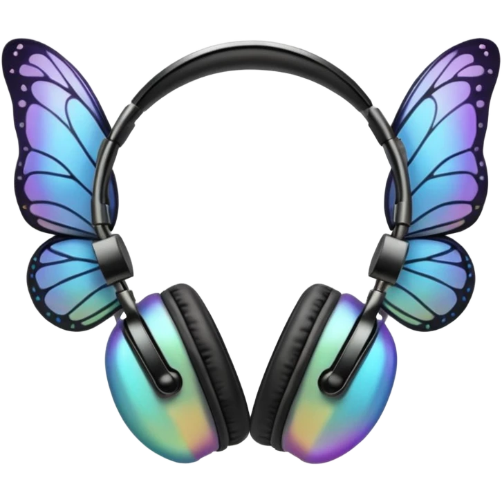 headpones with butterfly wings emoji