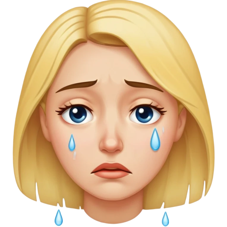 Woman with tears streaming down her face emoji