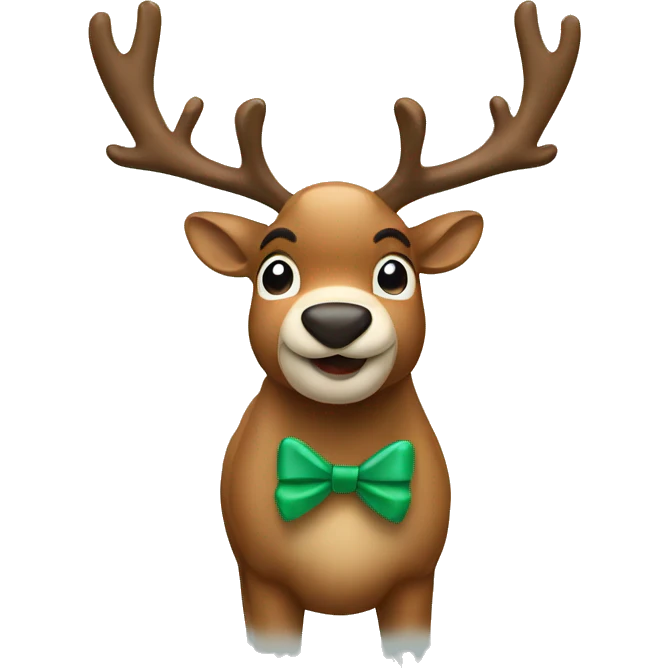a reindeer with a bow emoji