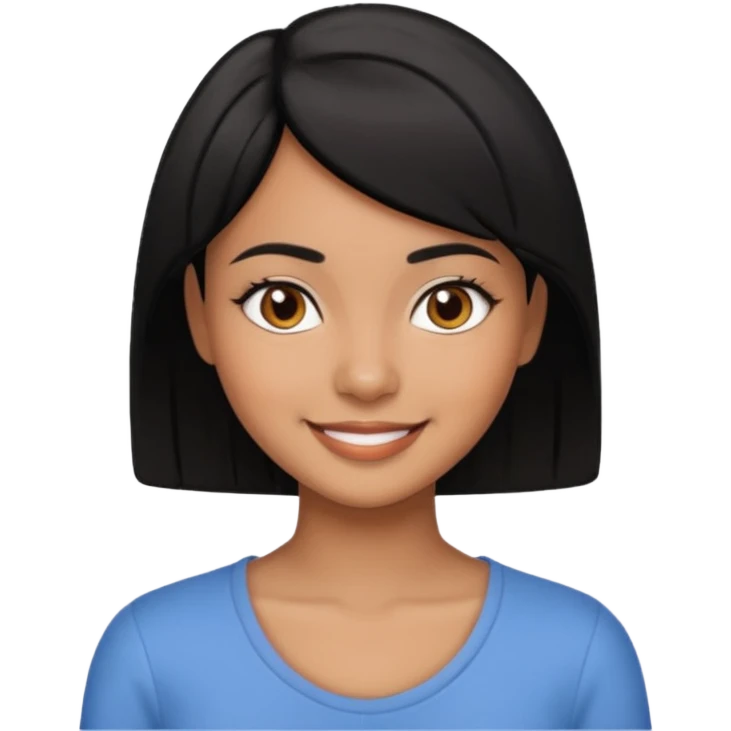 Morena cabelo curto preto emoji