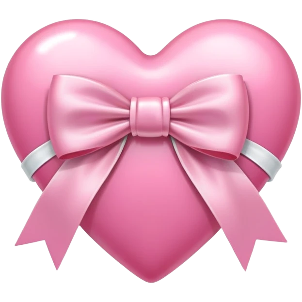Pink heart with white bow  emoji