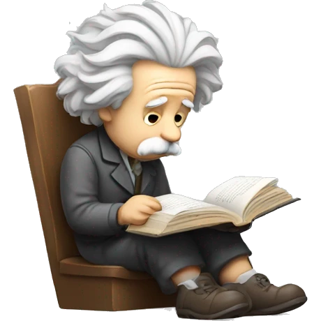 albert einstein sad reading book emoji