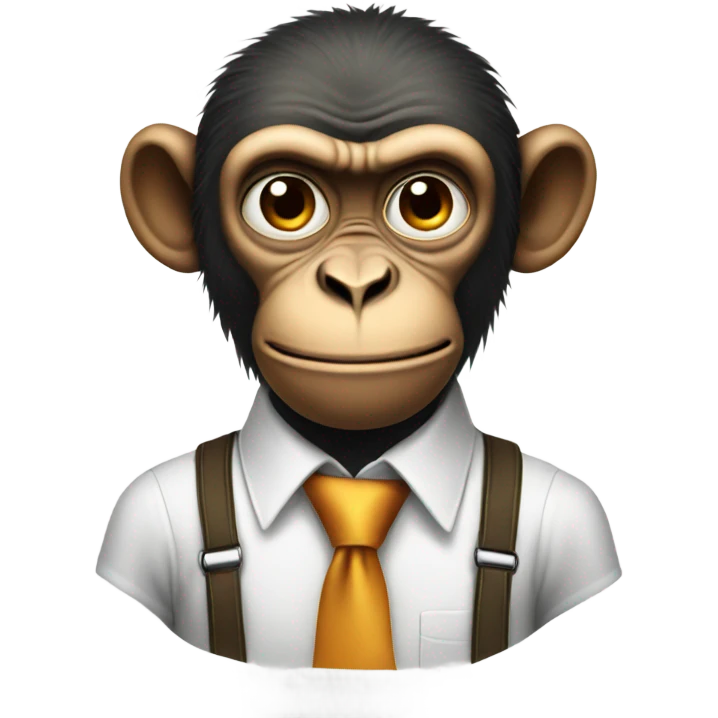 angry monkey with a tie emoji