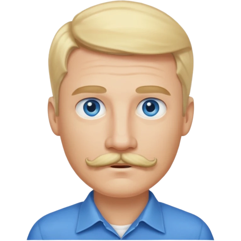 guy with blond hair, mustache, and blue eyes emoji