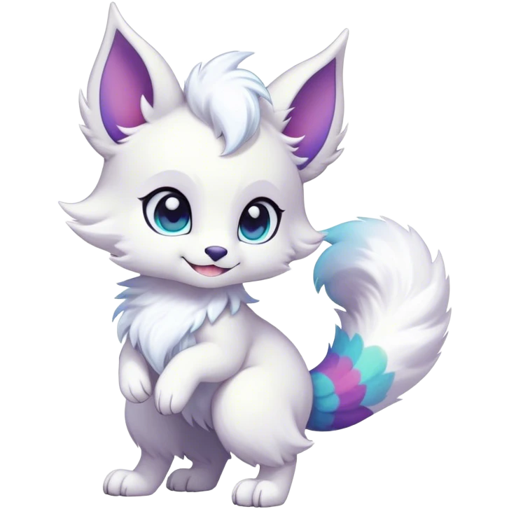 Kawaii bright fantasy ethereal anthro fursona Fakemon with tufted tail  emoji