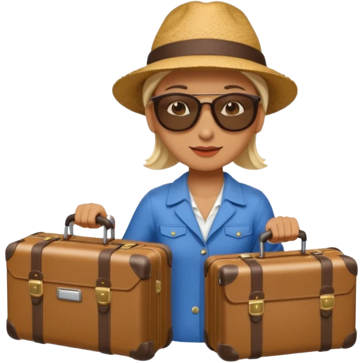 photorealistic tourist with a suitcase emoji