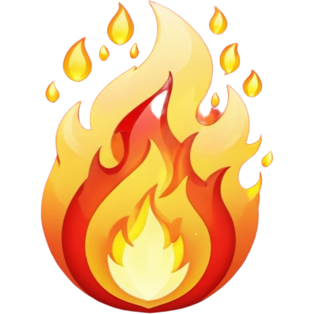 red glitter fire emoji