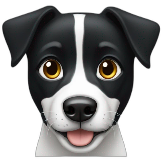 black dog with white elements emoji