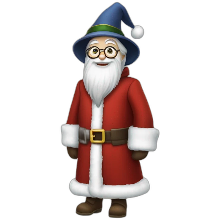 Albus Dumbledore dressed as a santa claus emoji