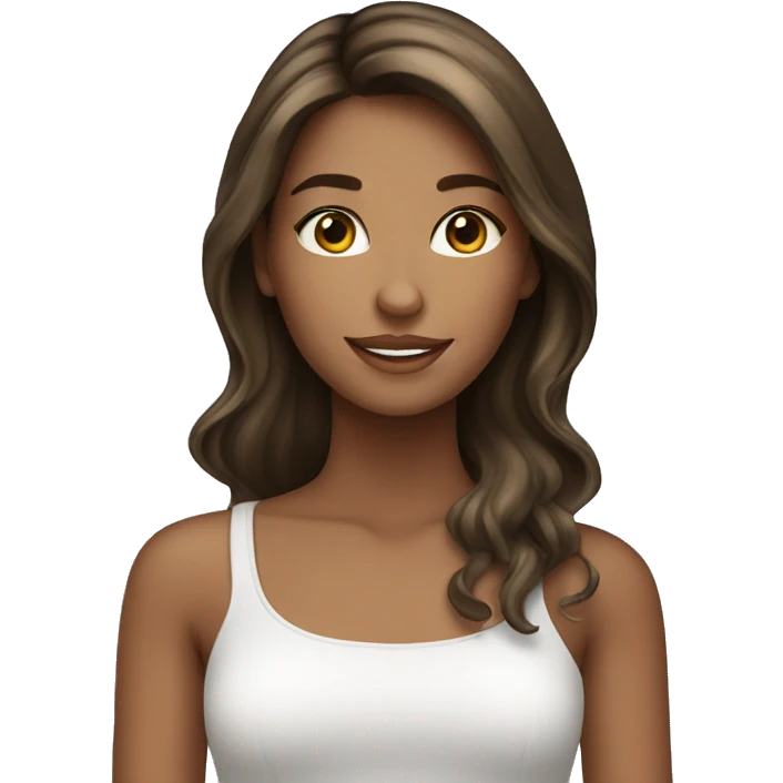 pretty brunette girl with highlights  emoji