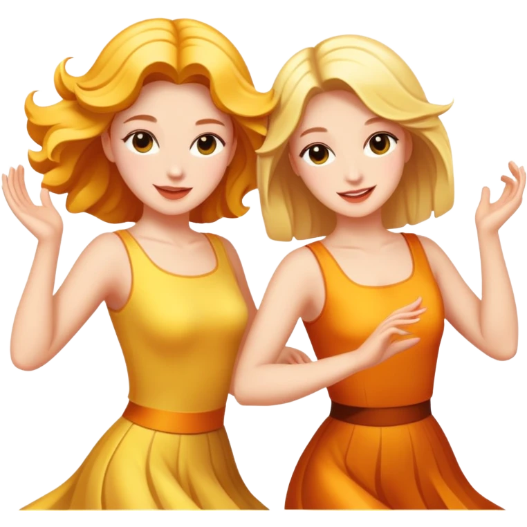 Rebecca and Felicia dancing in the sunshine emoji