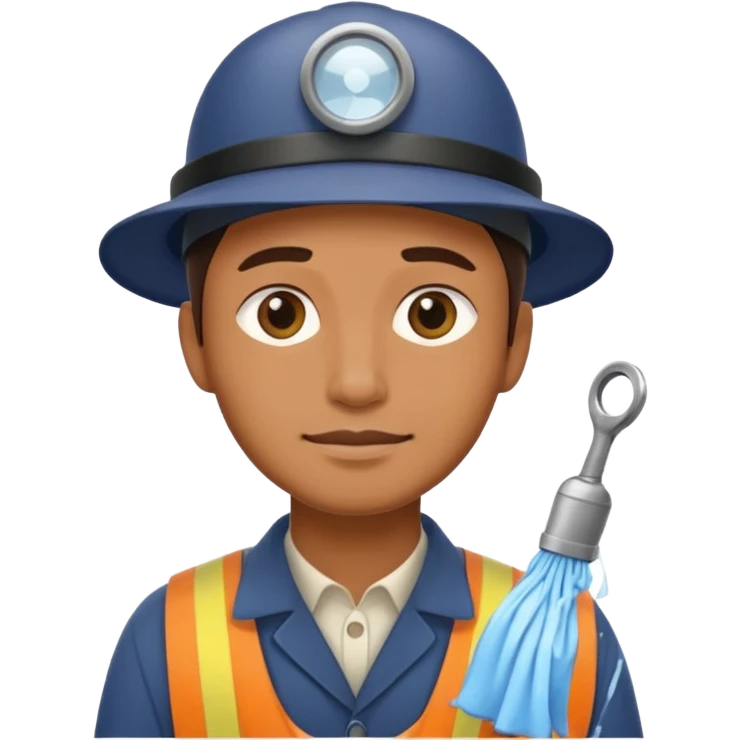 lighthouse Keeper with cleaning lens emoji