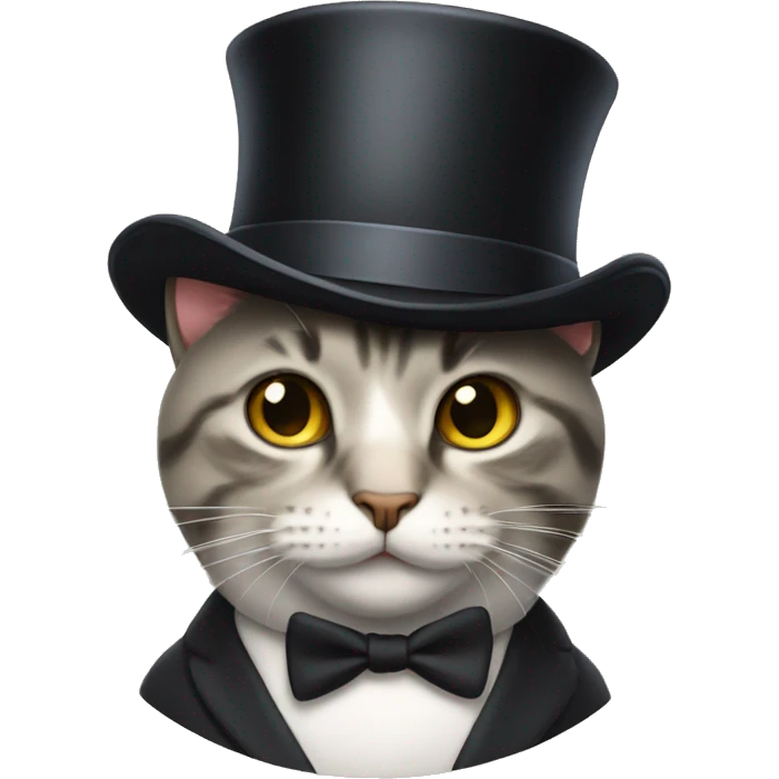 Cat wearing a top hat emoji
