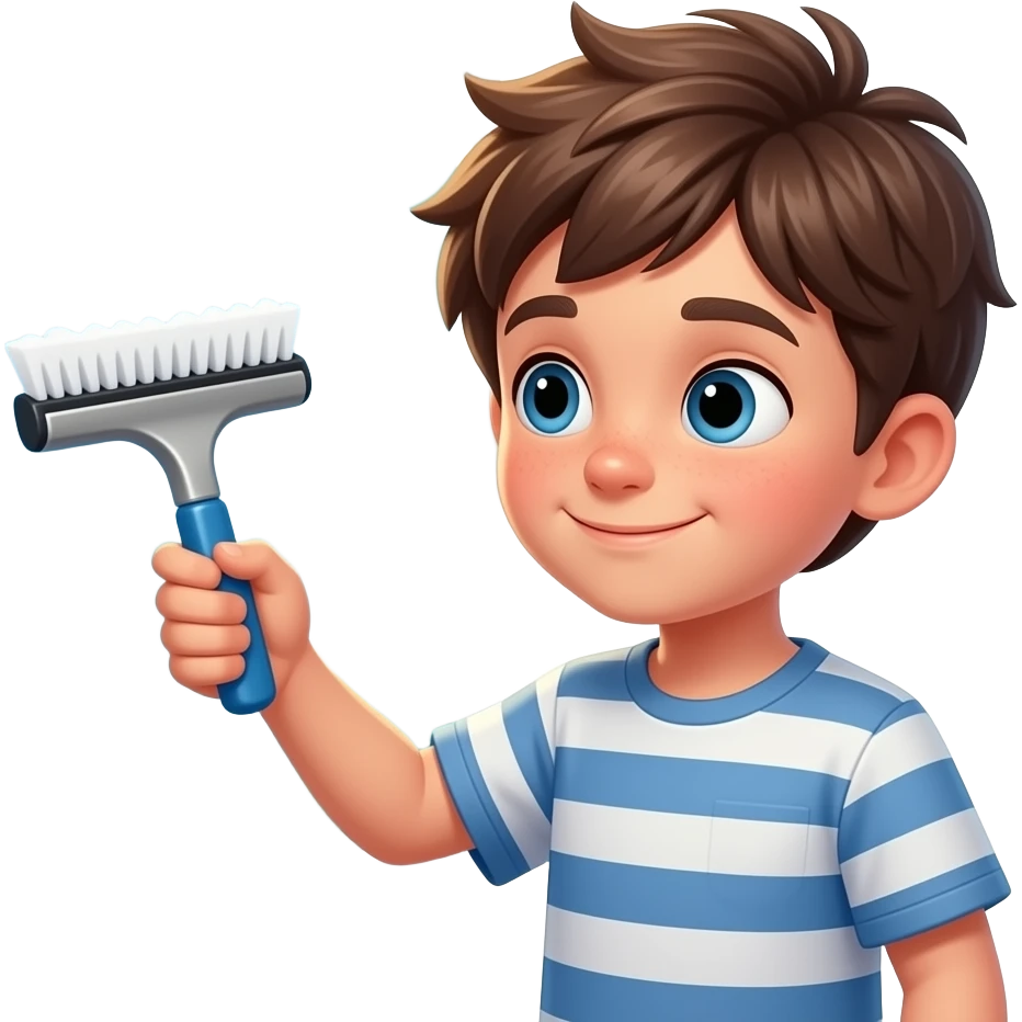 a kid cleaning the window emoji