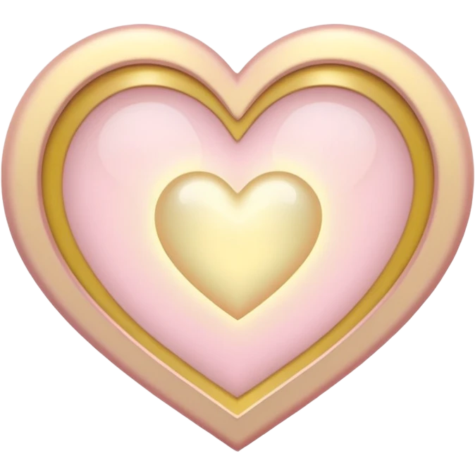 Heart with a halo in soft pink, beige and yellow pastel colors emoji
