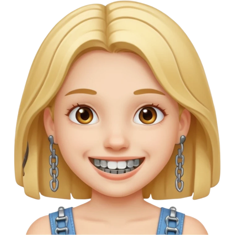 girl with metal braces  emoji