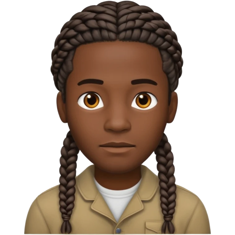 Boneco masculino negro com trança emoji