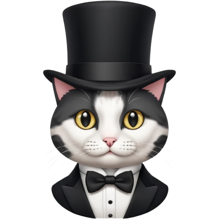 Cat wearing top hat emoji