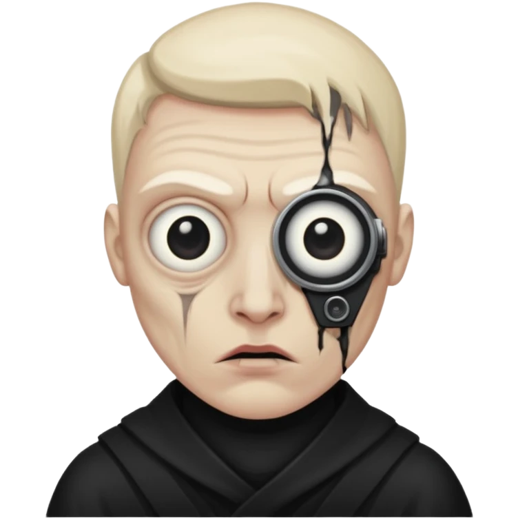 Cenobite with camera replacing eye emoji