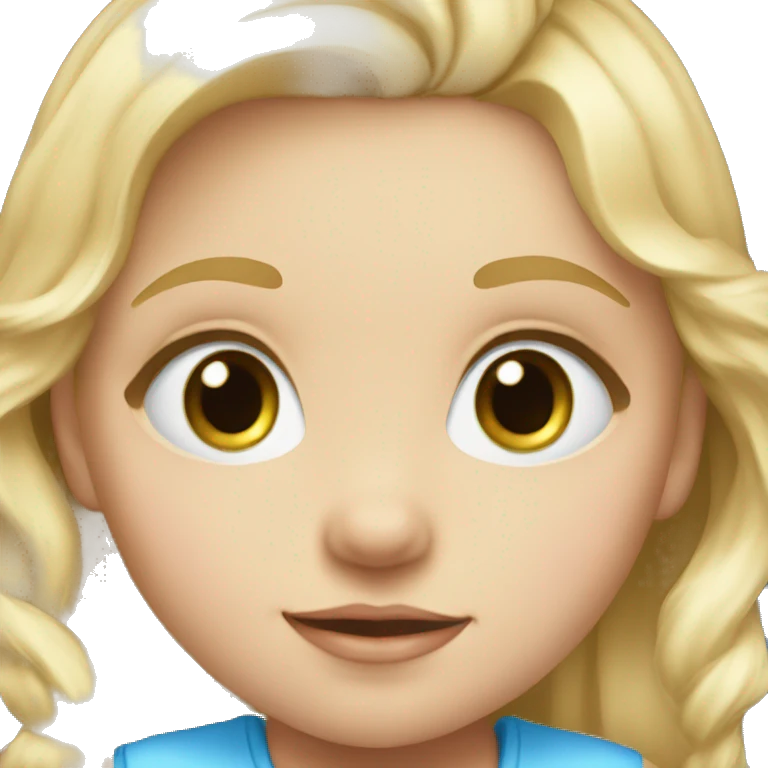 Blonde blue eyed toddler girl  emoji