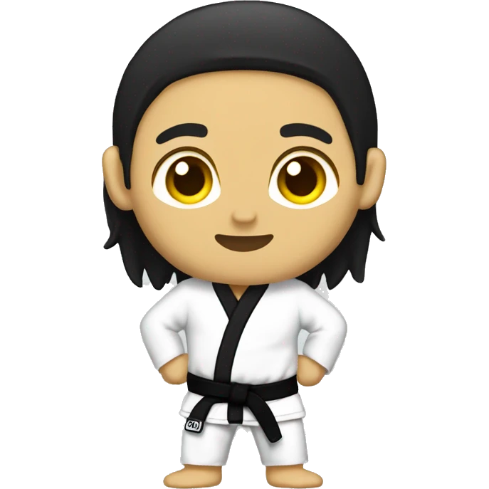 jiujitsu yellow belt black hair emoji
