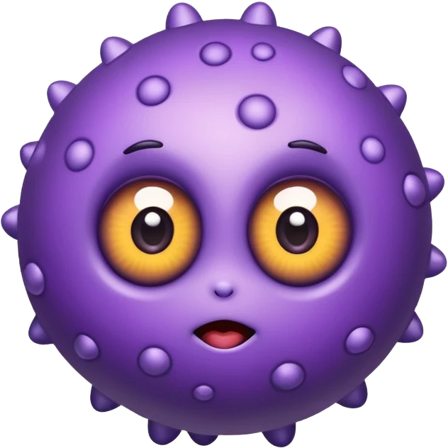 cute purple virus with big eyes emoji