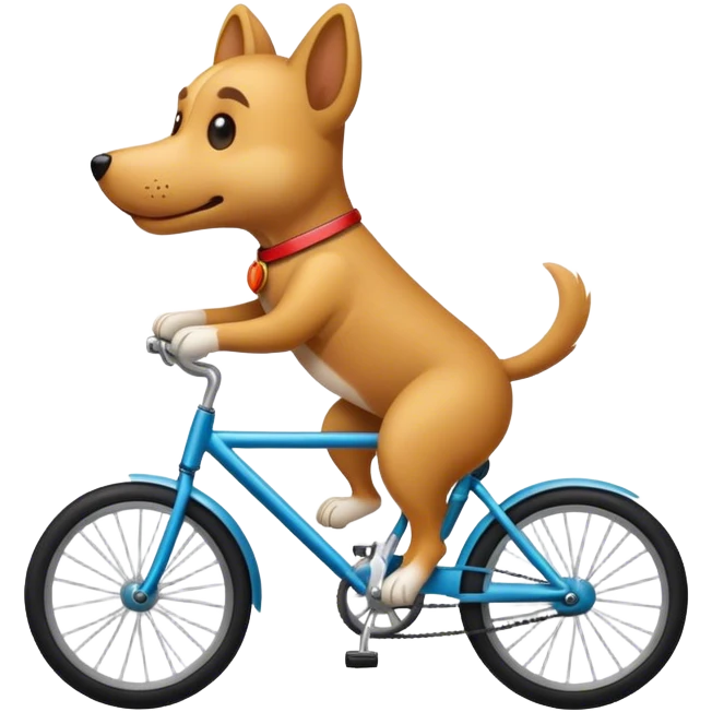 Dog with a bike emoji