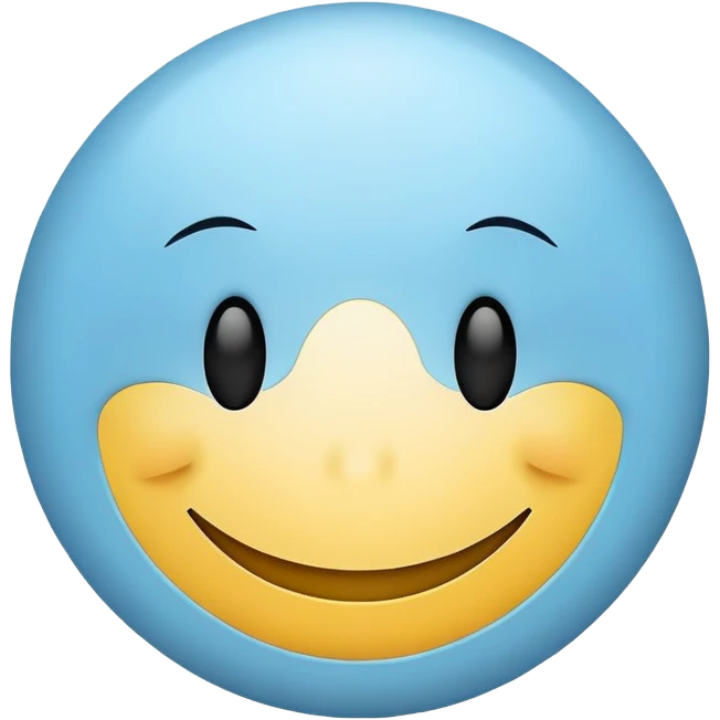 Light blue smiley simple emoji
