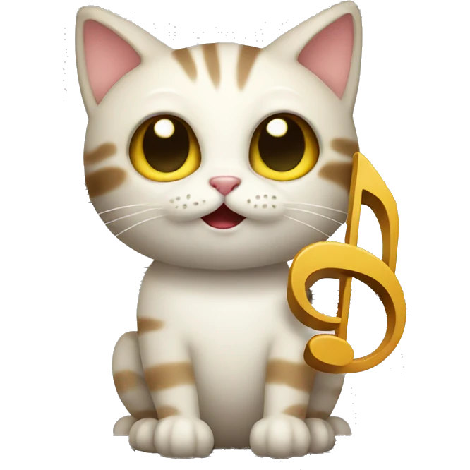 cat holding music note emoji