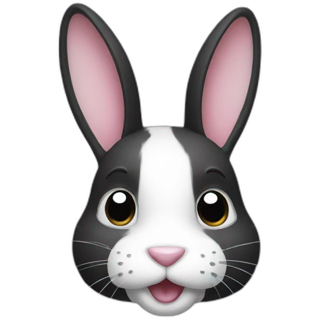 Black and white rabbit emoji