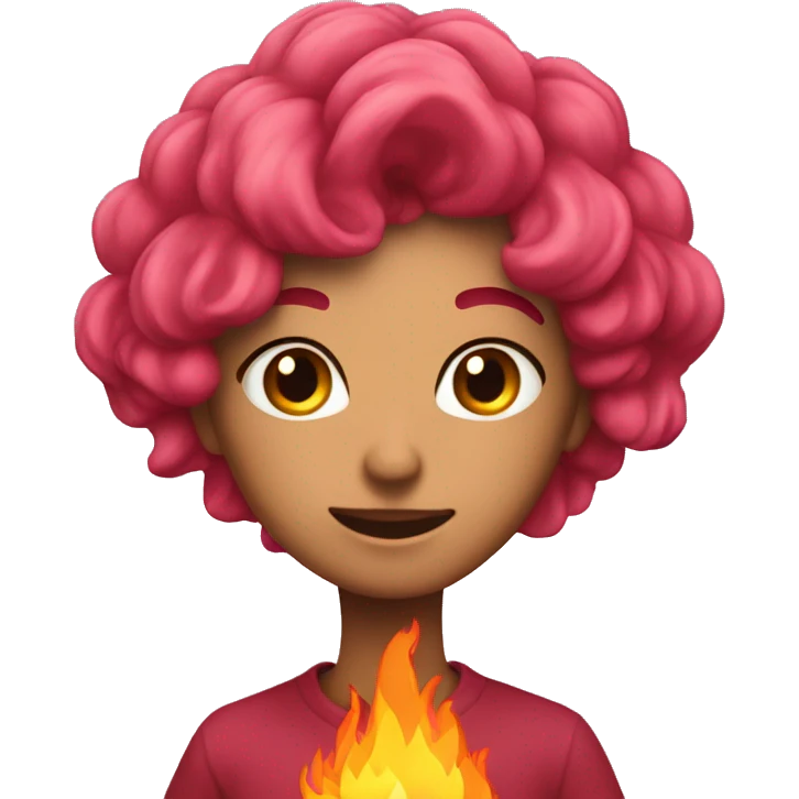 corazon rosa con fuego emoji